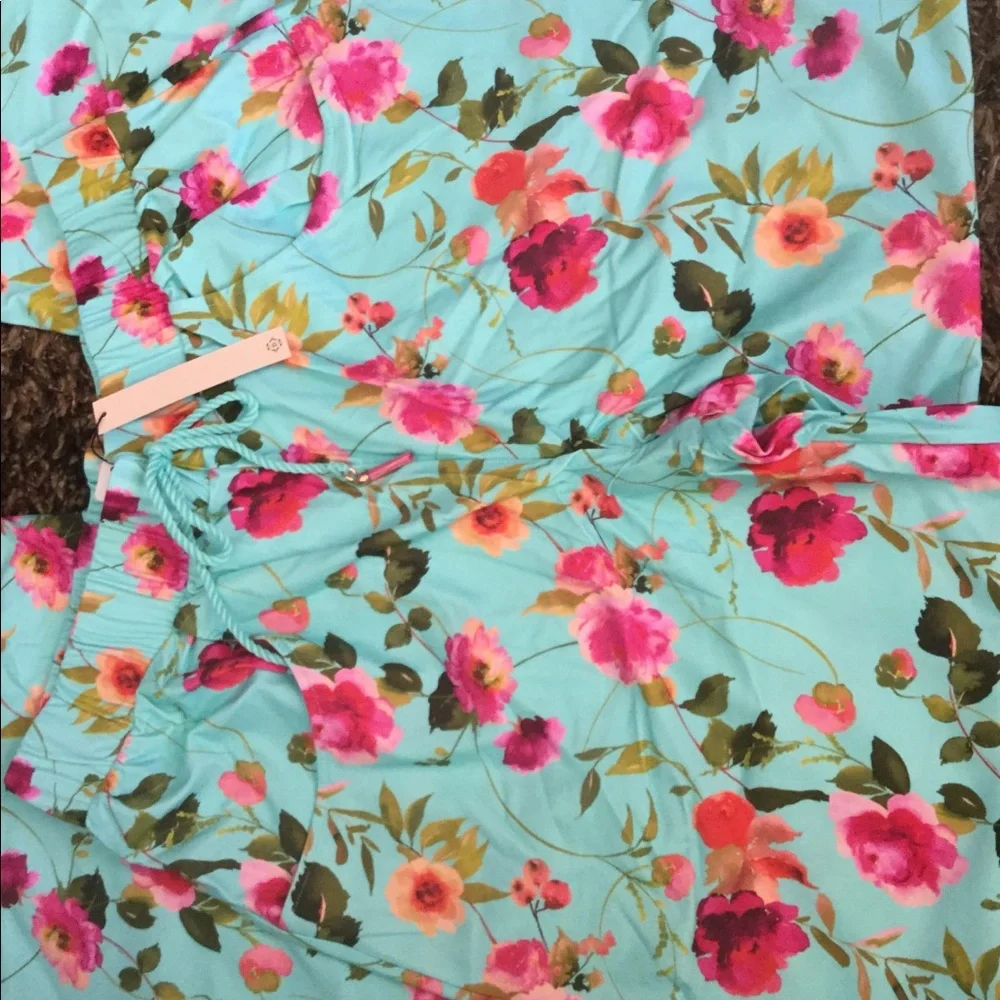 Nanette Lepore Floral Swim Material Classic Cover-up Slit Beach Pants NWT - Picture 3 of 7